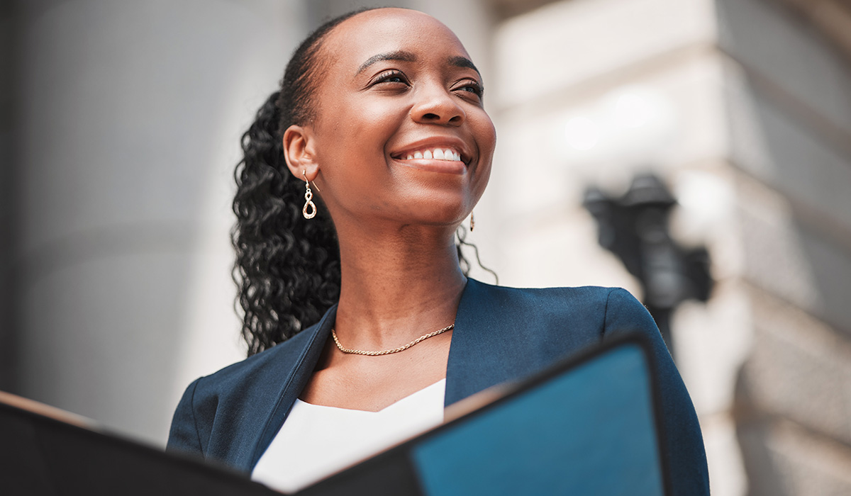 Smiling female student