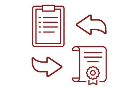 line drawing of courses resulting in diploma