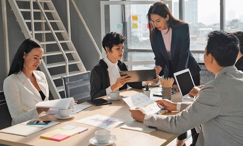 decorative image diverse professionals in a meeting