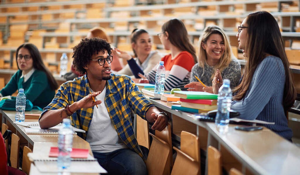 group of students in lecture hall