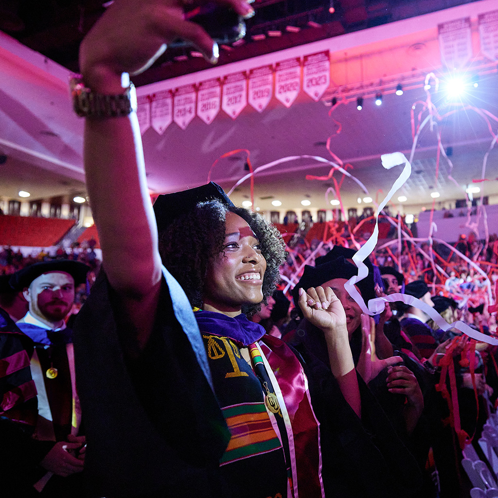 OU College of Law Grad at 2024 May Commencement Ceremony