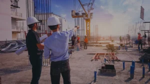 three constructions managers on a site