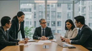 diverse professionals in a meeting