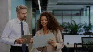 healthcare legal professionals viewing reports